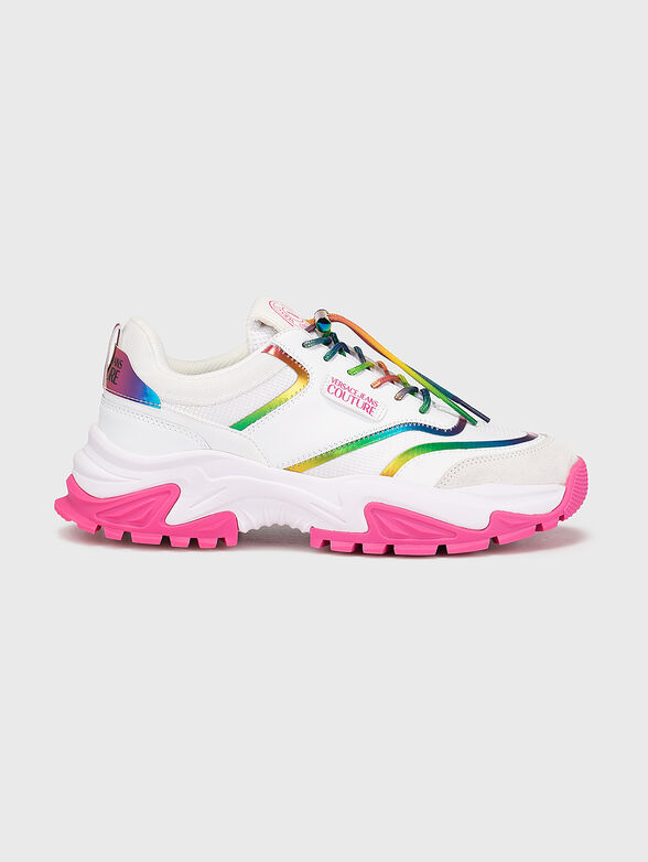 White sports shoes with colorful accents - 1