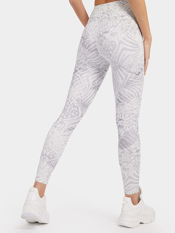 CARMEL leggings in white color with grey print - 2