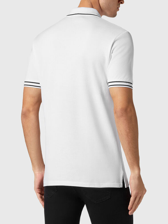 Black cotton polo shirt with logo accent - 3