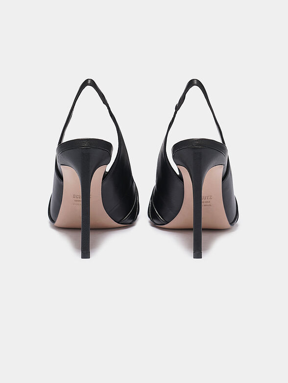 Genuine black shoes with golden element - 4