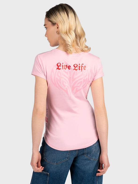Pink T-shirt TSL065 with print - 2