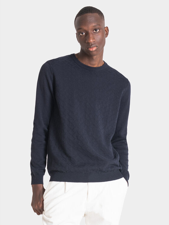 Blue sweater with art details - 1