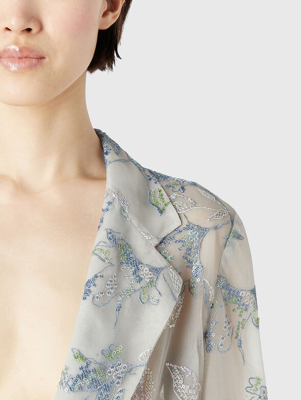 Blazer with floral accents - 3
