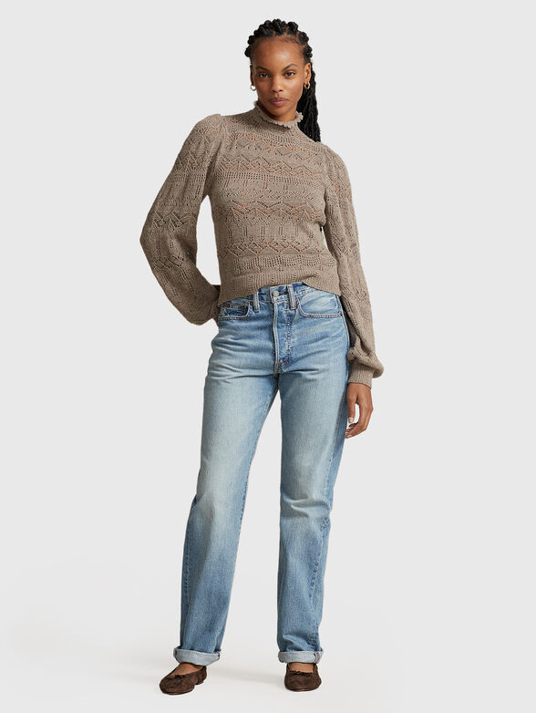 Knitted sweater with high collar - 1