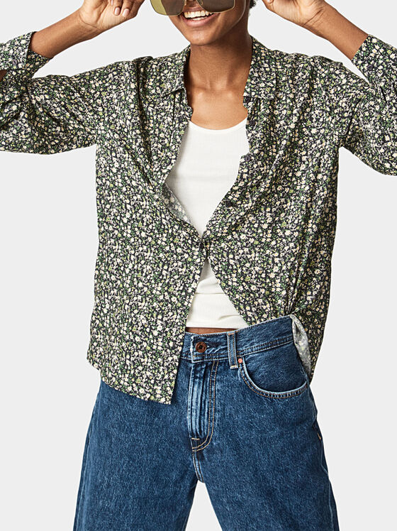 Shirt with floral print - 1