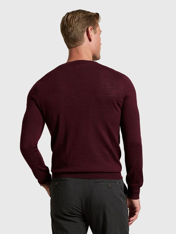 Burgundy sweater with an oval neckline - 2