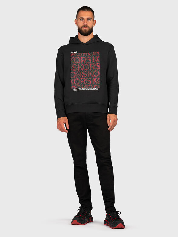 Cotton hooded sweatshirt with logo print - 2