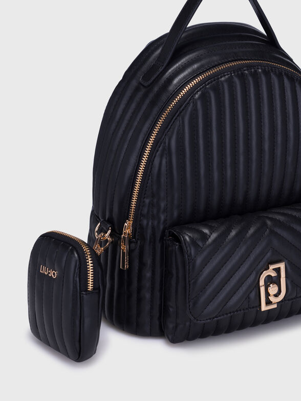 Black backpack with small purse - 3