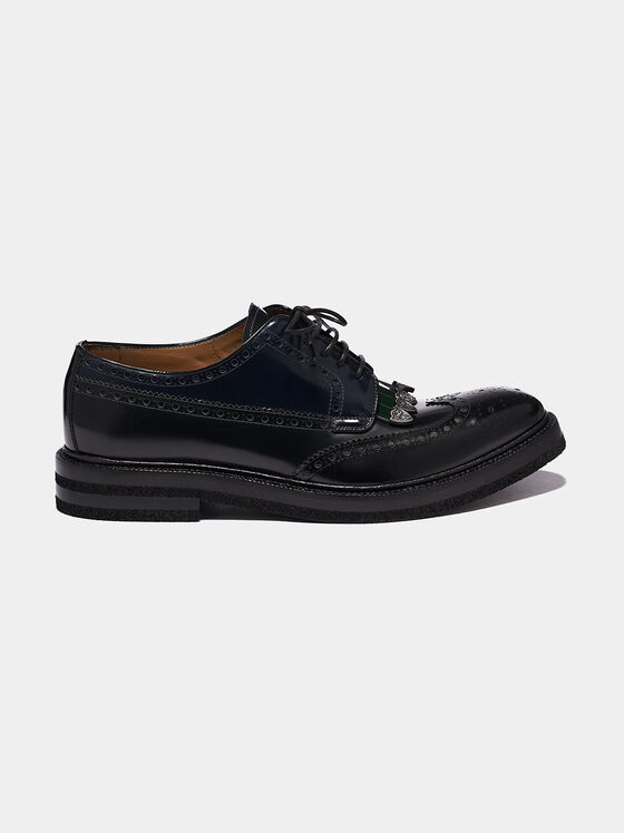Leather Derby shoes with brogue perforations - 1