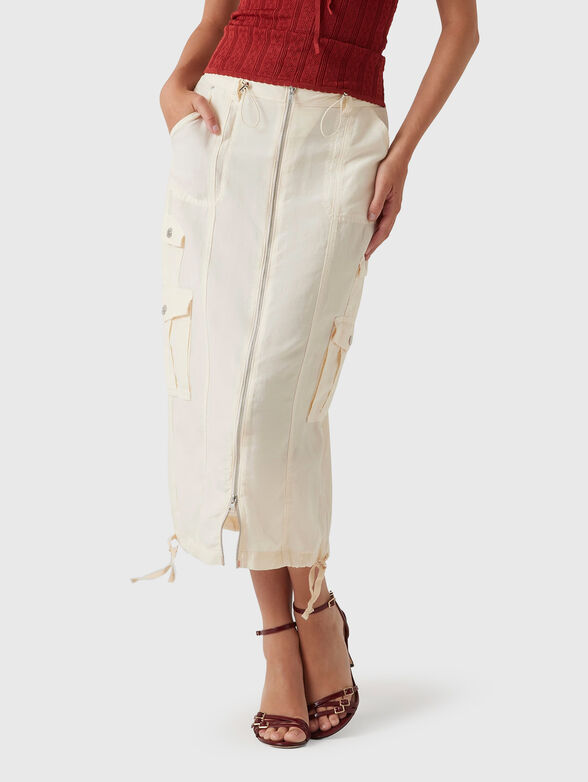 CASEY midi skirt with side pockets - 0