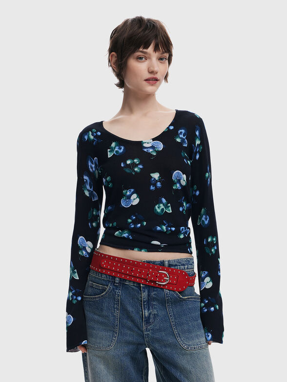 Slim sweater with print - 0