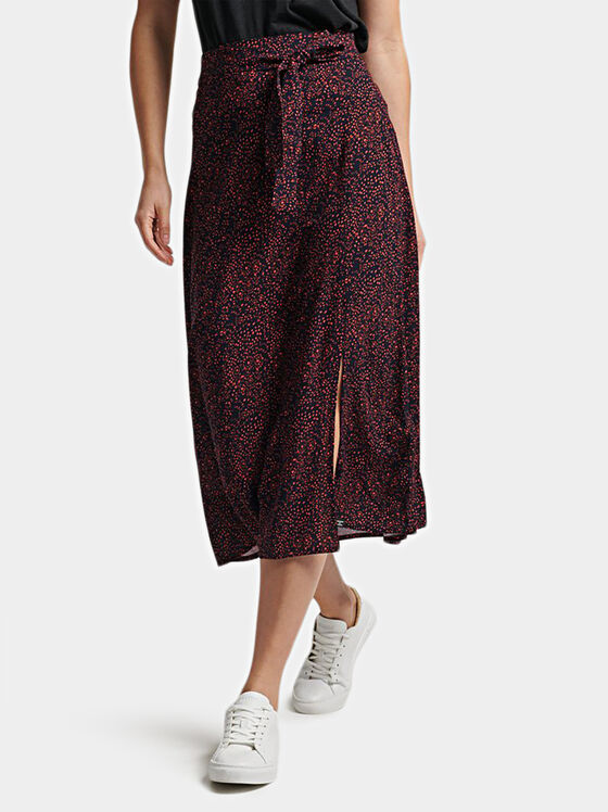 Midi skirt with floral print - 1