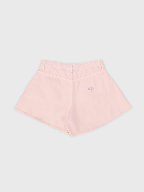 Pink denim shorts  - 2