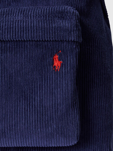 Blue backpack with logo embroidery - 5
