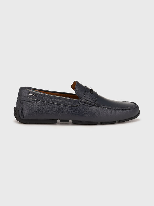 PIVIAL dark blue leather loafers - 0