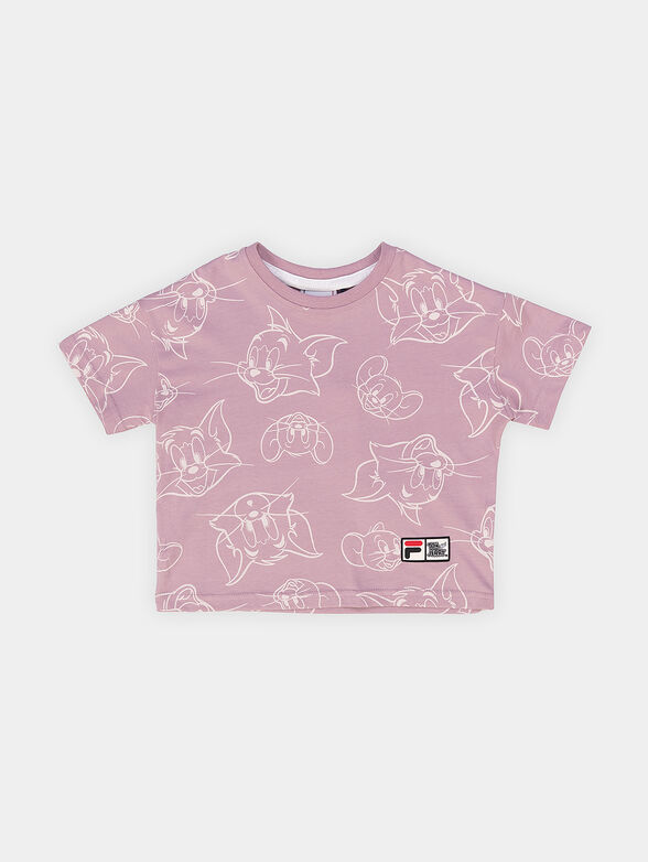 Pink T-shirt with TOM AND JERRY print - 1