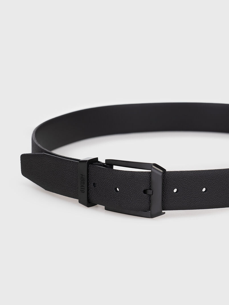 Leather belt in black  - 2