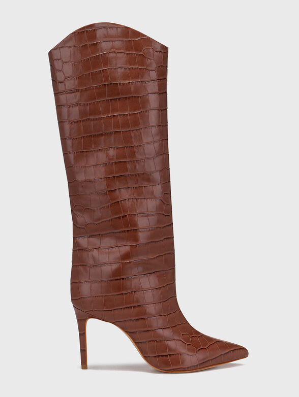 MARYANA brown croc-effect boots - 1