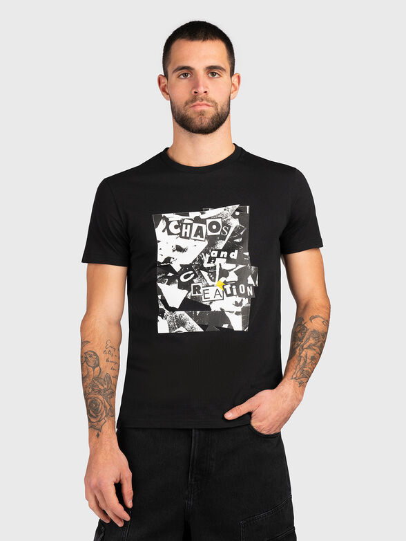 Cotton T-shirt with print  - 0