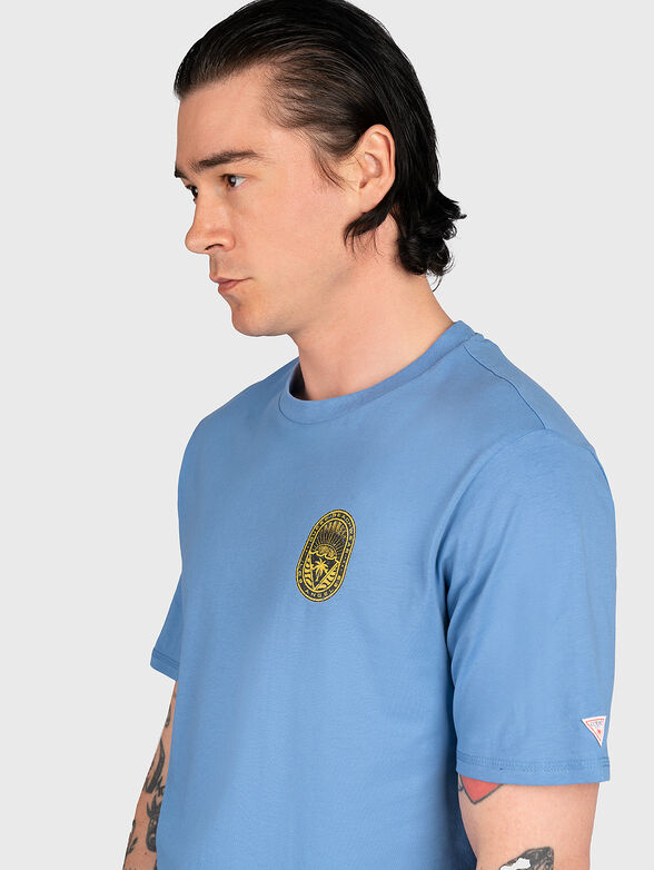 VINTAGE SURF blue T-shirt with print on the back - 3