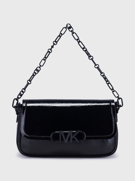 Black hobo bag with logo buckle - 2