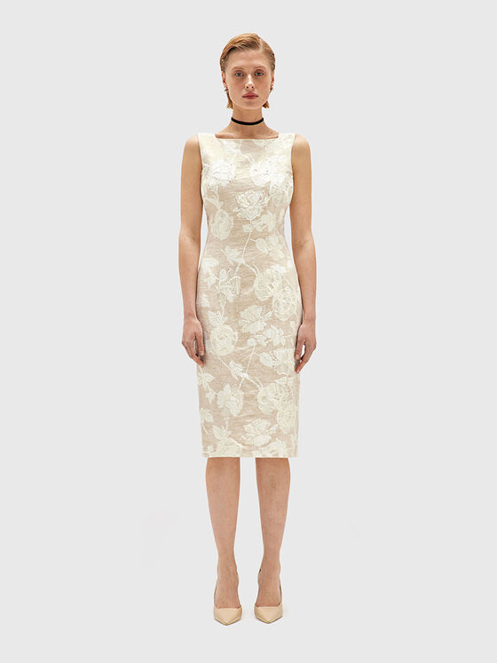 Midi dress with floral motifs - 1