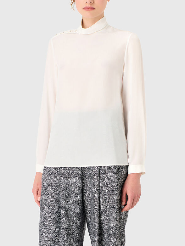 Blouse with accent buttons - 0
