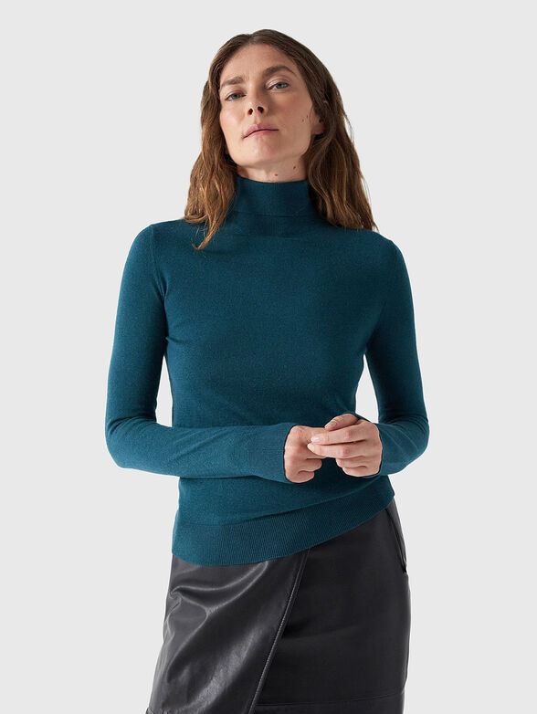 Cashmere blend sweater with polo collar - 1