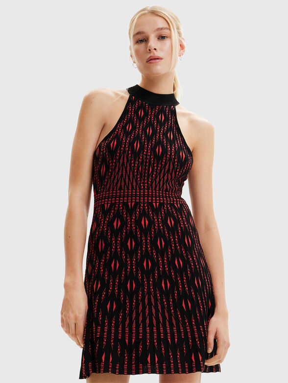 EL HAVRE black dress with geometric print - 4