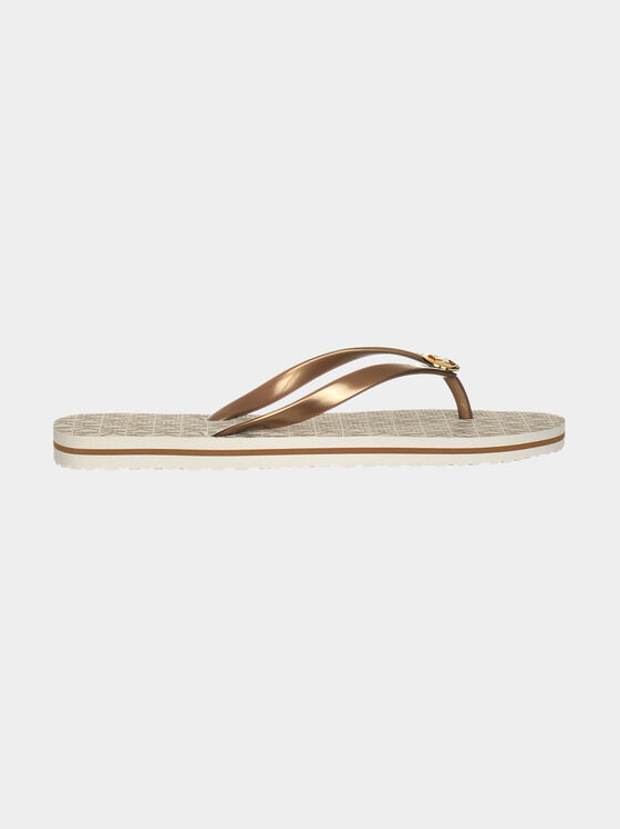 EVA flip-flops with golden logo charm - 1
