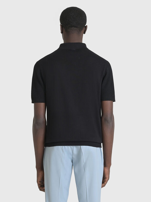 Cotton polo shirt with zip - 2