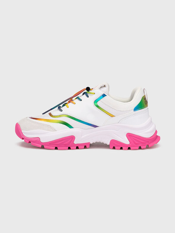 White sports shoes with colorful accents - 4
