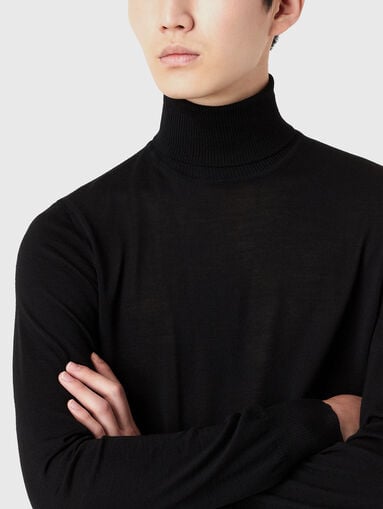 Wool sweater with polo collar - 4