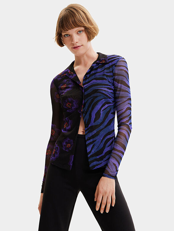 Black shirt with colorful print - 0