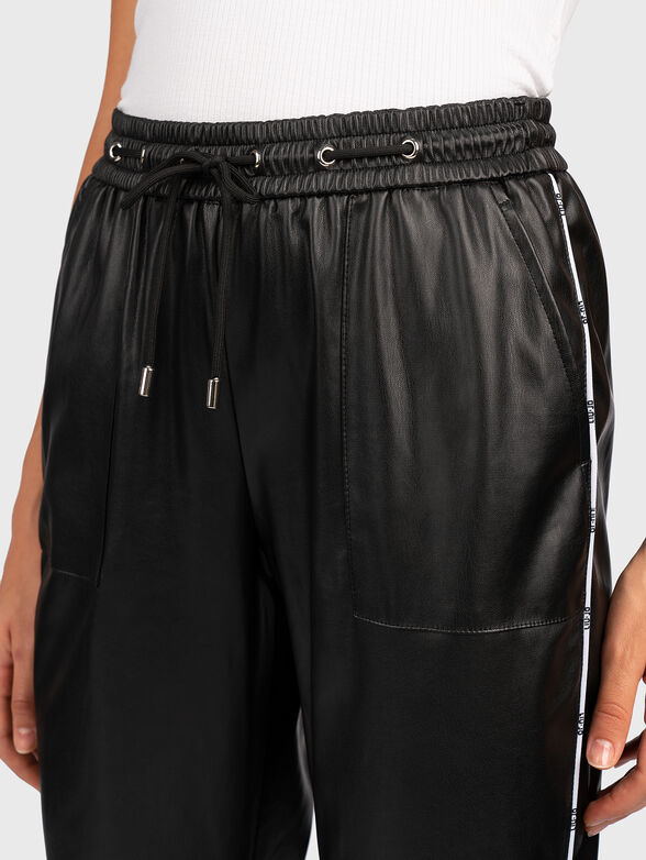 Black trousers from eco leather - 3
