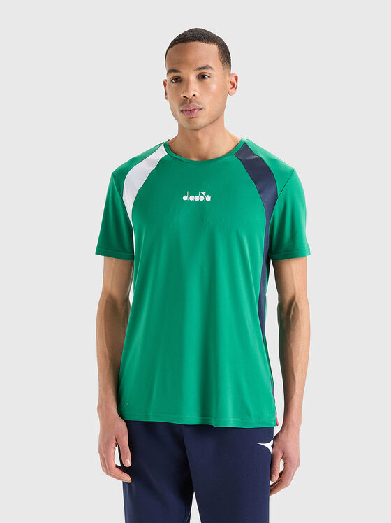 Πράσινο μπλουζάκι με επιγραφή λογότυπου - 1
