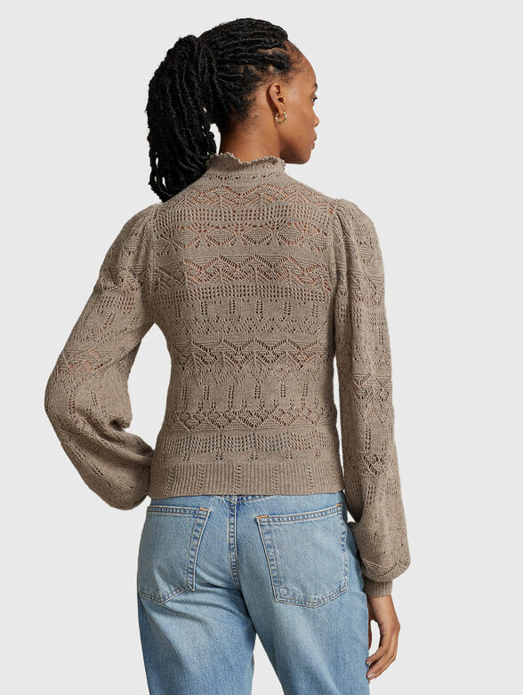 Knitted sweater with high collar - 2