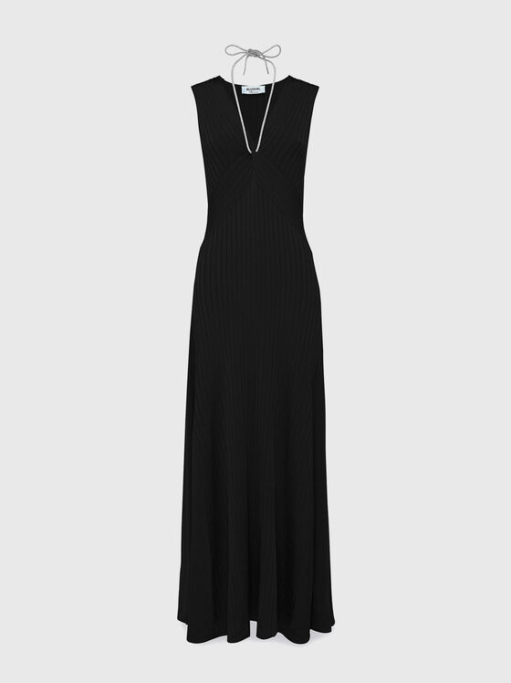 Maxi dress with accent neckline - 1