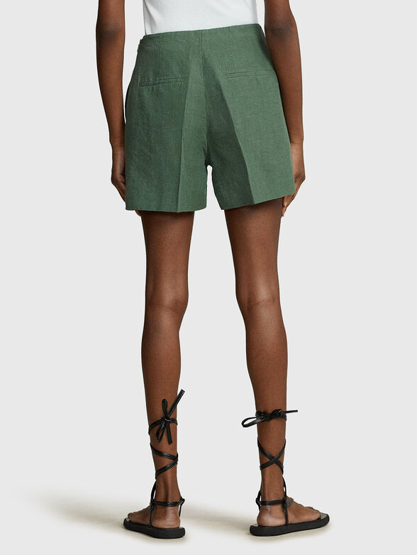 Green linen shorts - 1