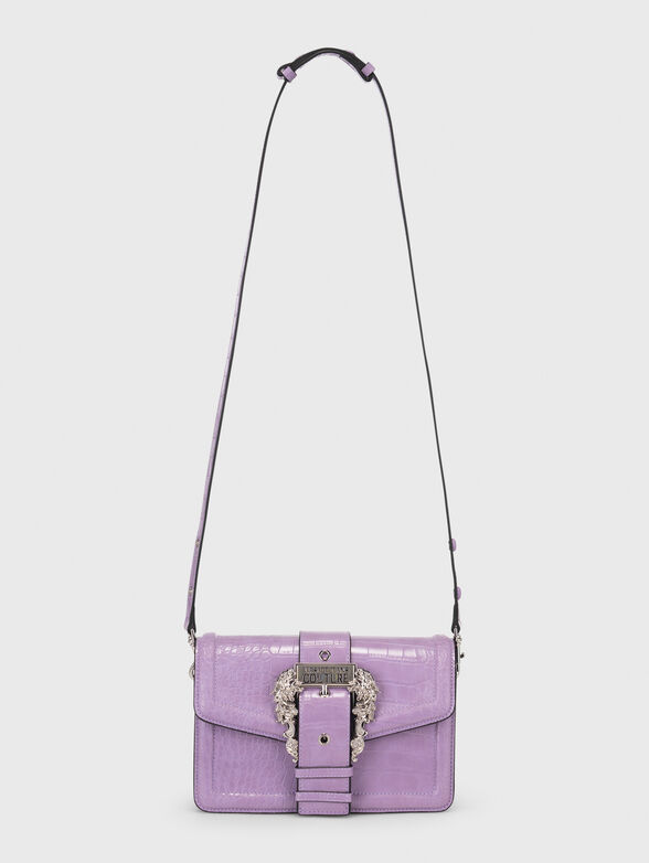 Croc-effect crossbody bag in black - 2