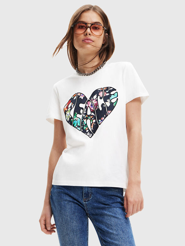 COR white t-shirt with contrasting appliqué - 1
