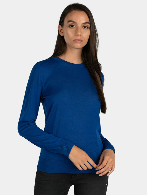 Black virgin wool sweater - 1