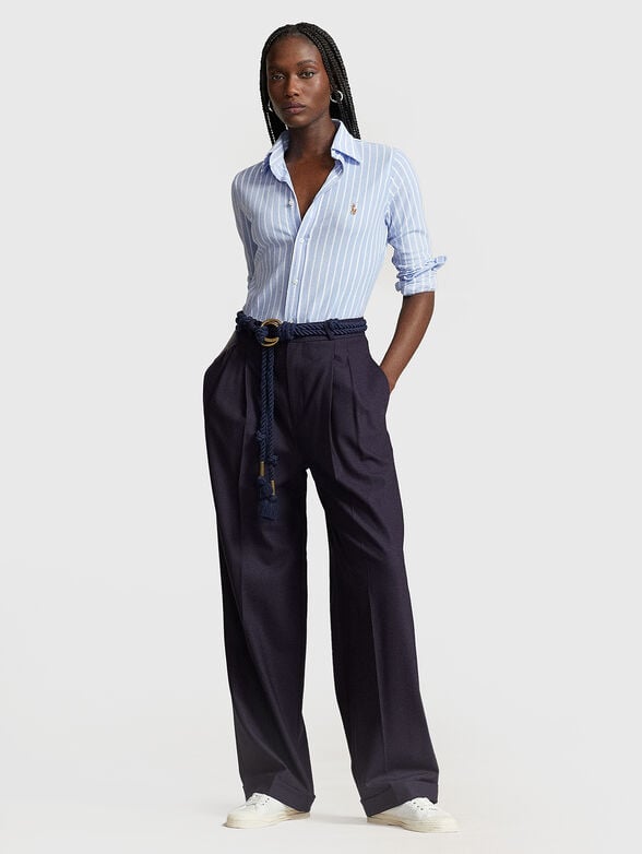 Oxford shirt with striped pattern and logo embroidery - 1