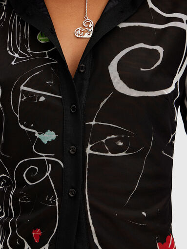 Shirt with sheer effect and print - 3