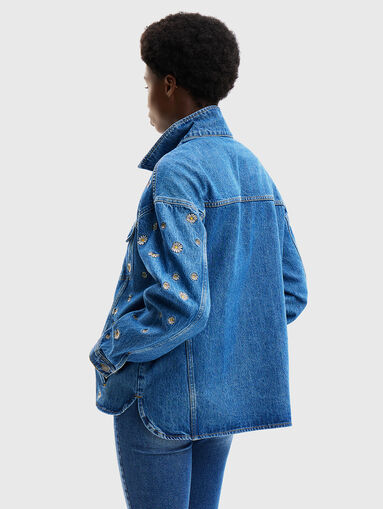 Denim jacket with floral motifs - 3