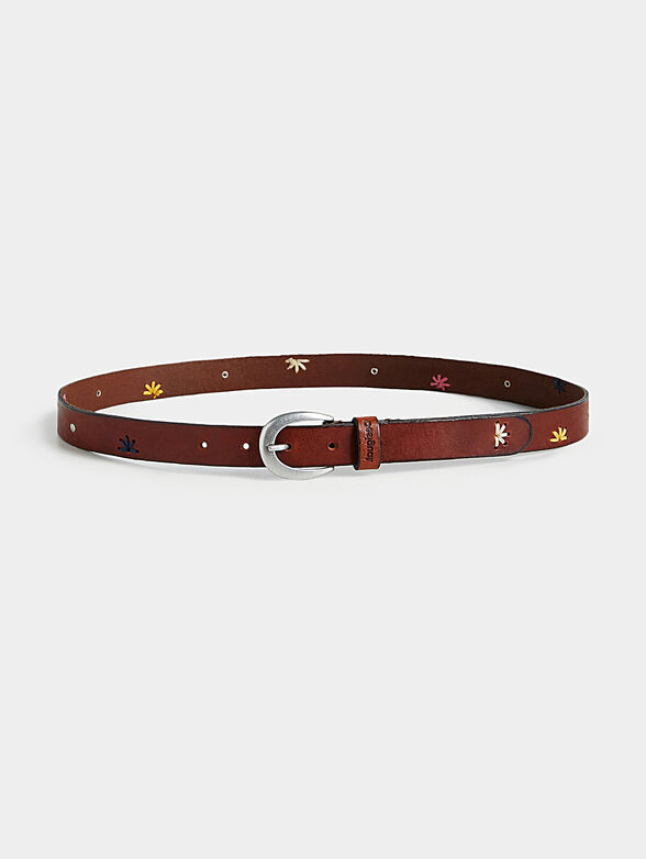 Belt with embroidered accents - 0