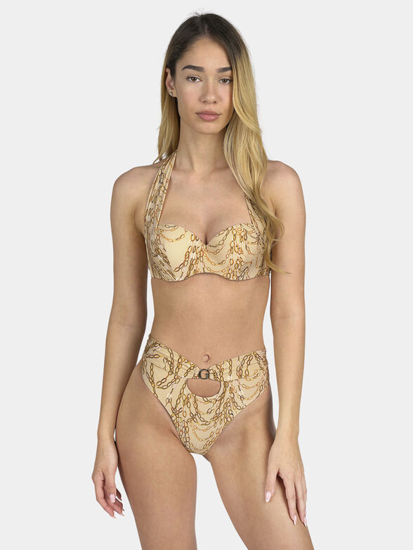 Bikini bra with print in gold - 2