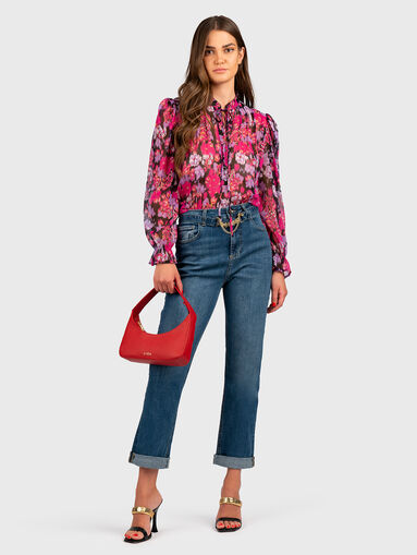Jeans with belt and golden element - 5