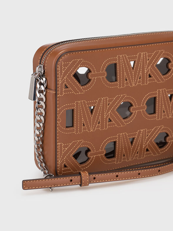 Perforated logo-detail crossbody bag  - 5