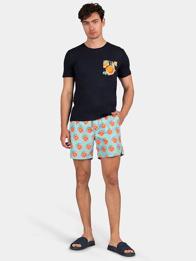 Black swim trunks with lemon print - 5